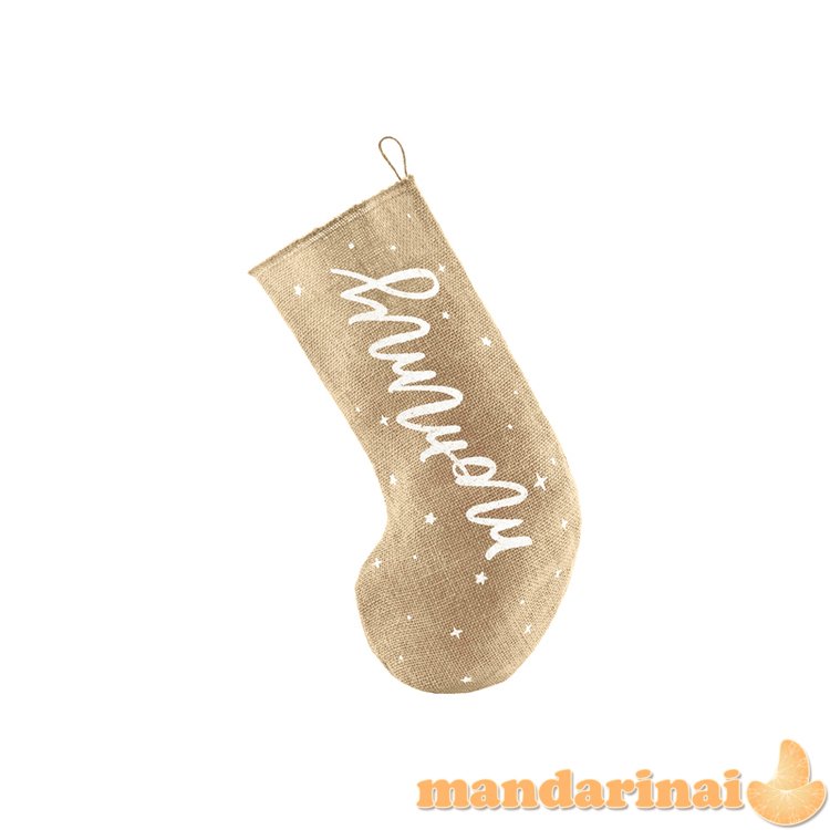 Decorative stocking Mommy, white, 23x39.5cm