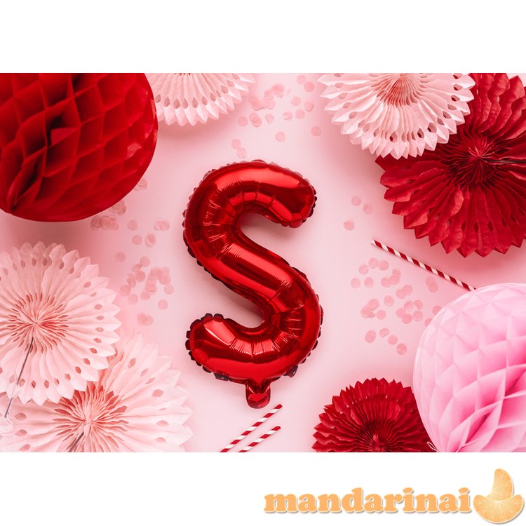 Foil Balloon Letter S , 35cm, red