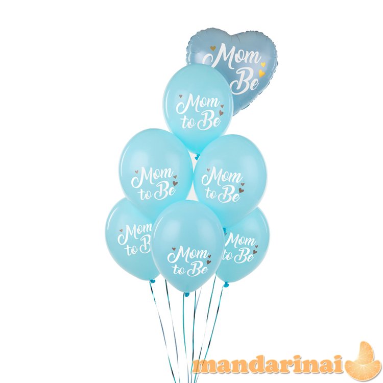 Balloons 30 cm, Mom to Be, Pastel Light Blue (1 pkt / 6 pc.)