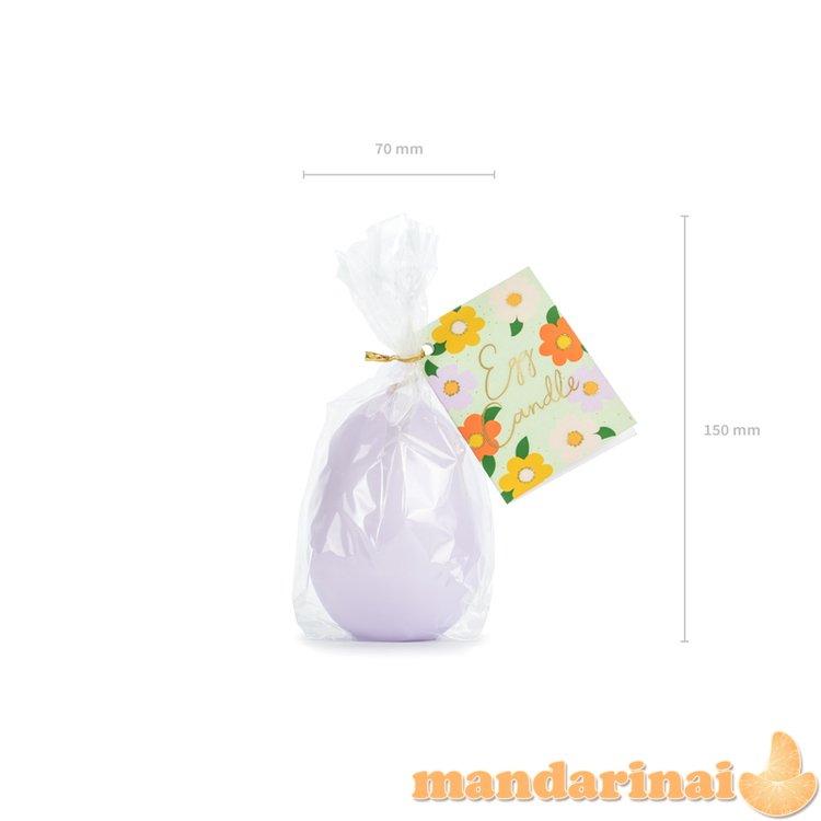 Egg candle, light violet, 10 cm