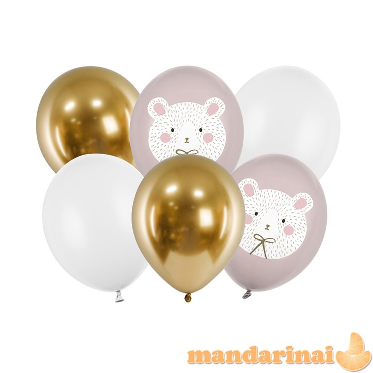 Balloons 30 cm, Polar Bear, mix (1 pkt / 6 pc.)