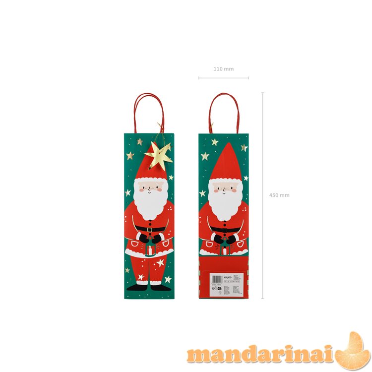 Gift bag Santa, 11x36x10 cm, mix