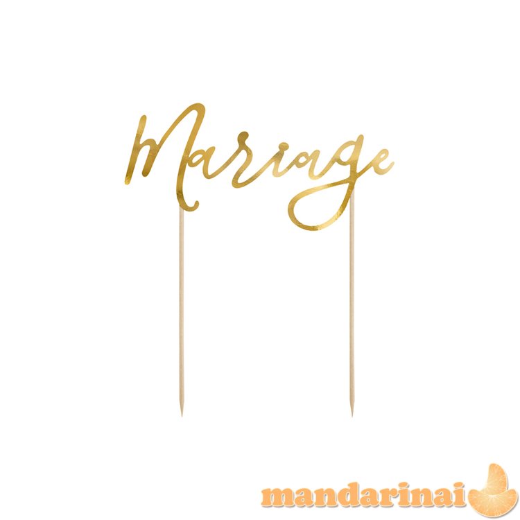 Cake topper Mariage, gold, 22.5cm