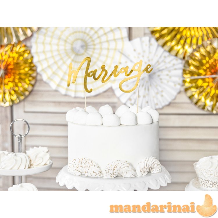 Cake topper Mariage, gold, 22.5cm