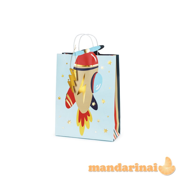 Gift bag Airplane, 10x35.5x24 cm, mix