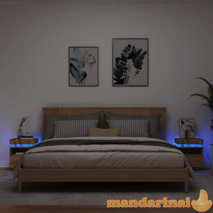 Naktinės spintelės su led, 2vnt., artisano, 40x39x48,5cm