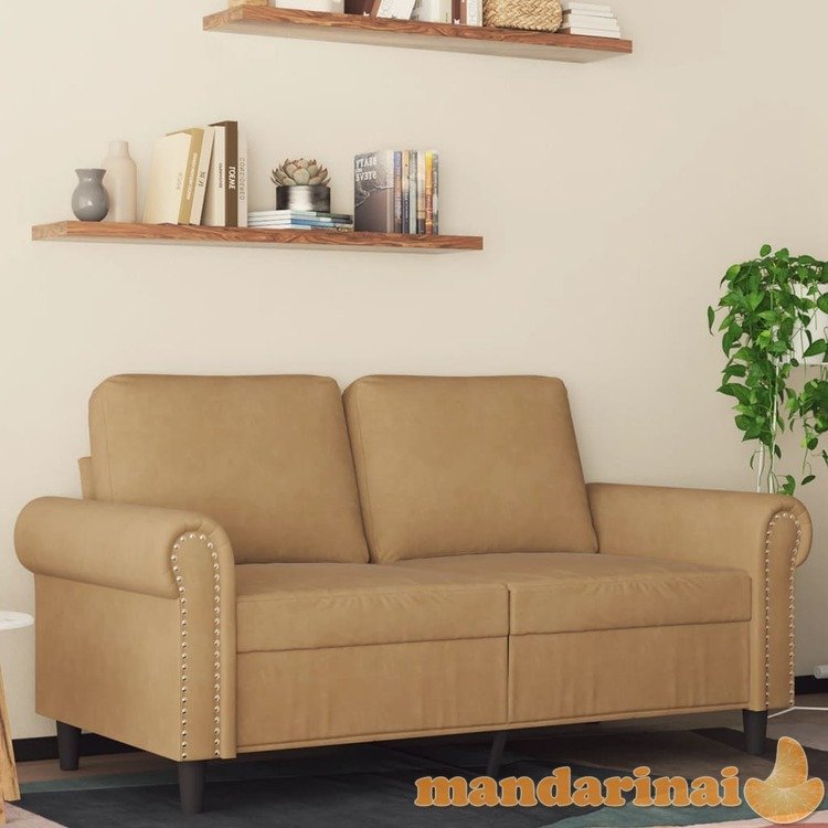 Dvivietė sofa, rudos spalvos, 120cm, aksomas