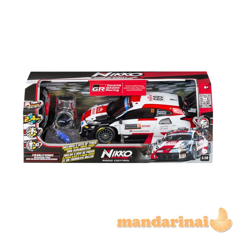 NIKKO RC automobilis Toyota Gazoo Racing #69 Rovanpera, 1:16