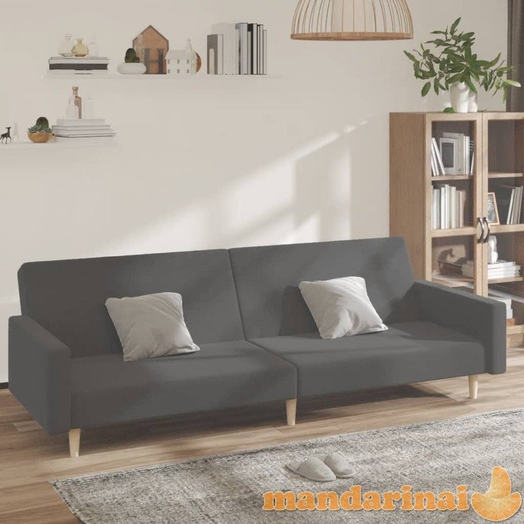 Dvivietė sofa-lova, šviesiai pilkos spalvos, audinys