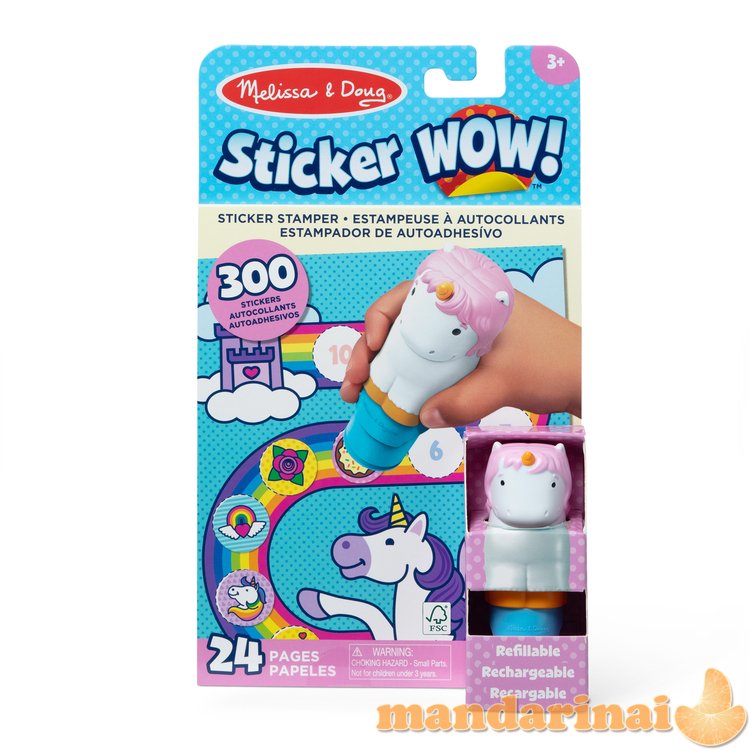 MELISSA & DOUG „Sticker WOW!“ veiklos knygelė „Vienaragis“