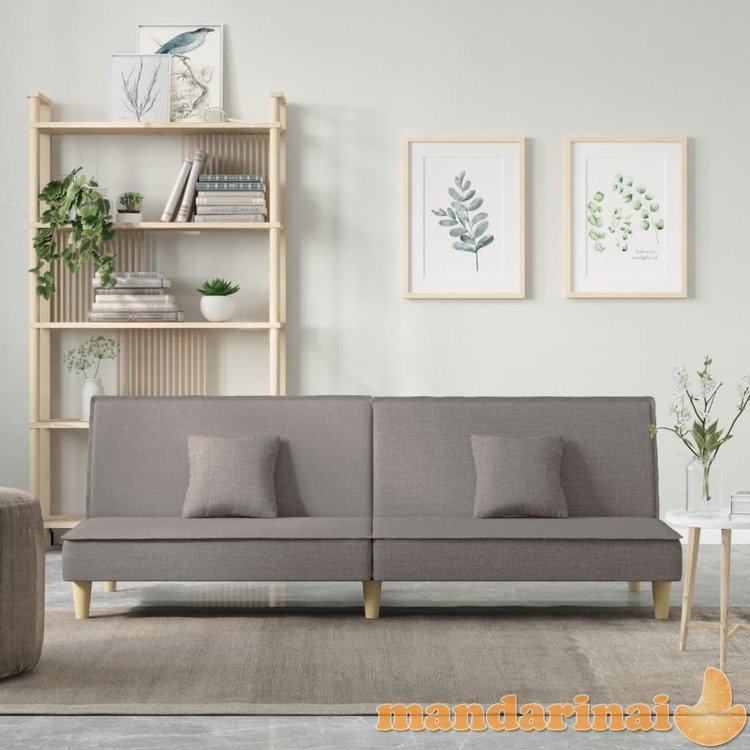 Dvivietė sofa-lova, taupe spalvos, audinys