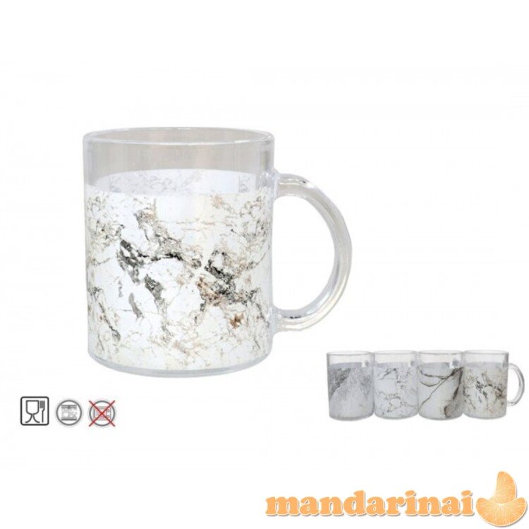 Puodukas stikl. 330ml decor MARMUR