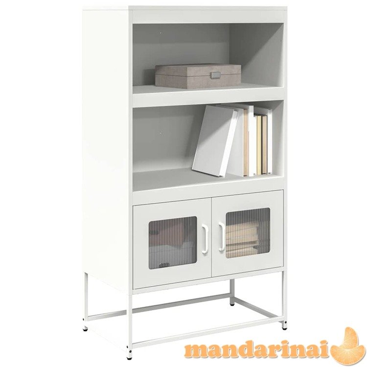 Highboard white 68x39x123 cm plienas