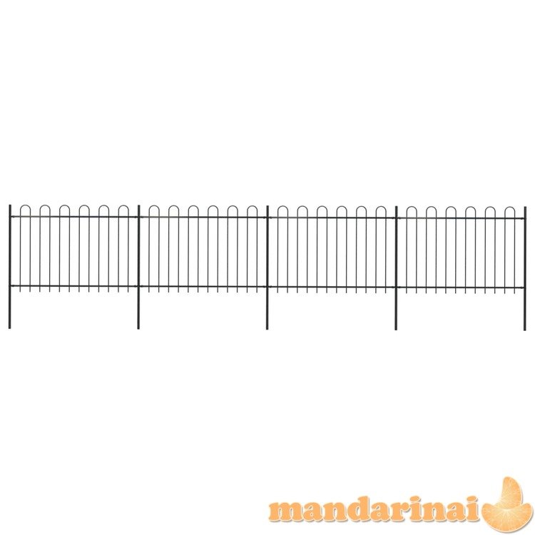 Sodo tvora su apvaliais viršugaliais, juoda, 6,8x1,2 m, plienas