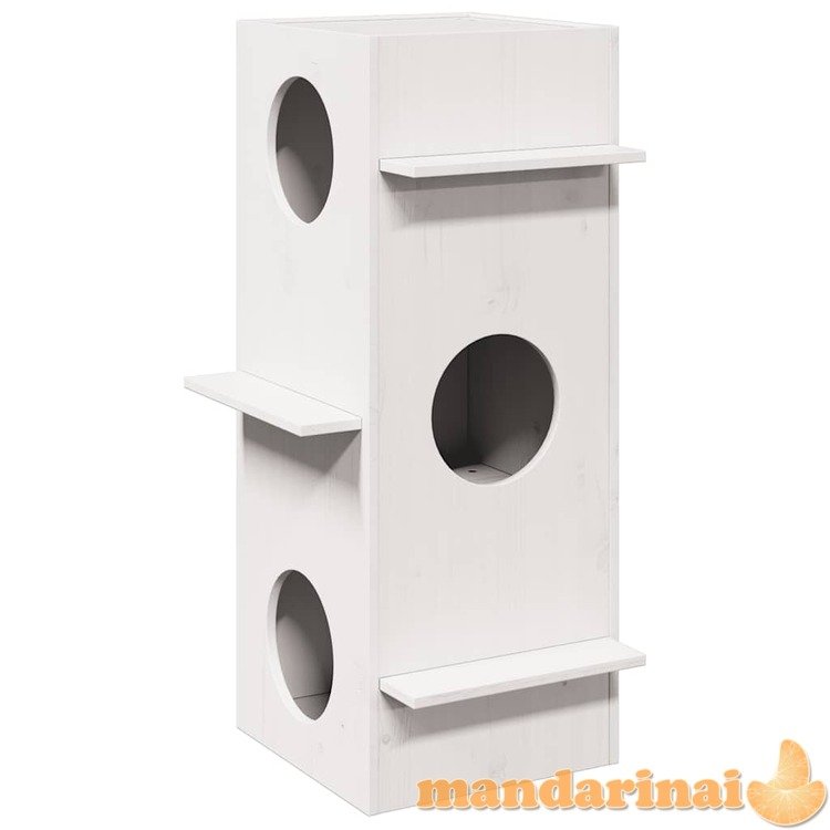 Cat house white 43x43x90 cm pušies masyvo