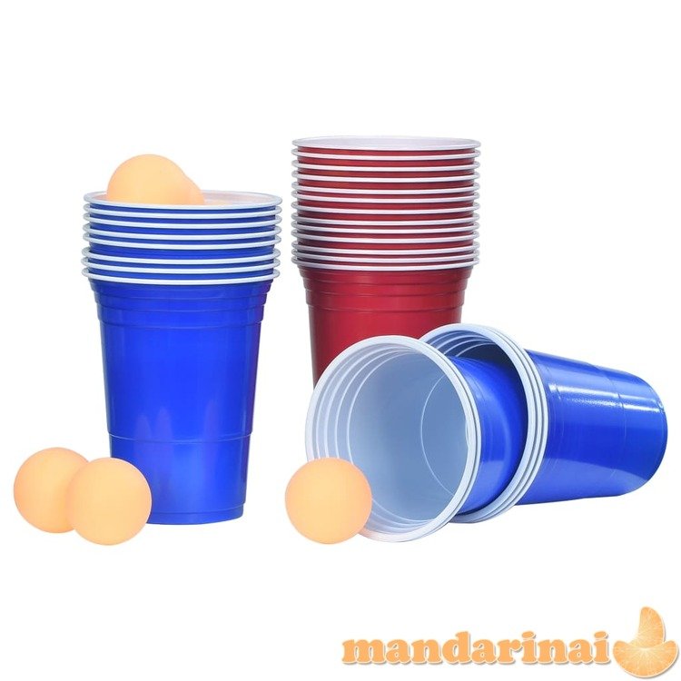 Beer pong stalo žaidimo rinkinys, 0,5l, plastikas