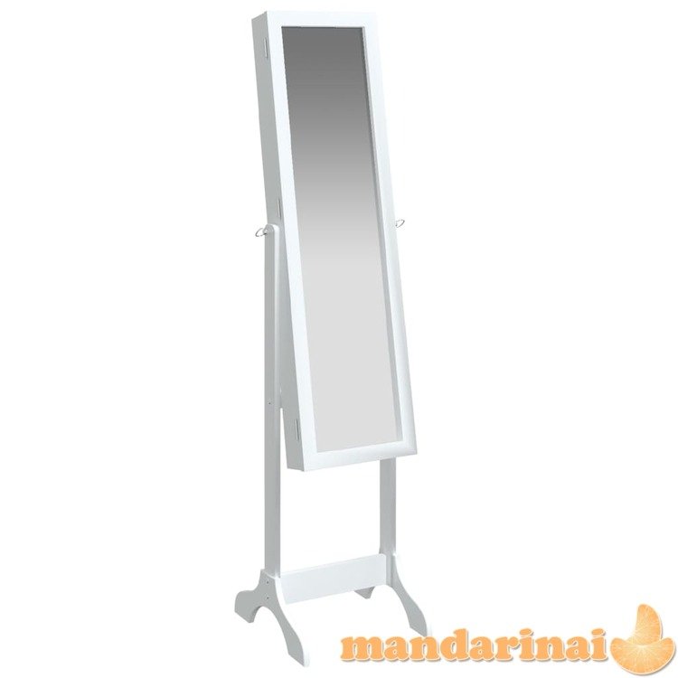 Laisvai pastatomas veidrodis, baltos spalvos, 34x37x146cm
