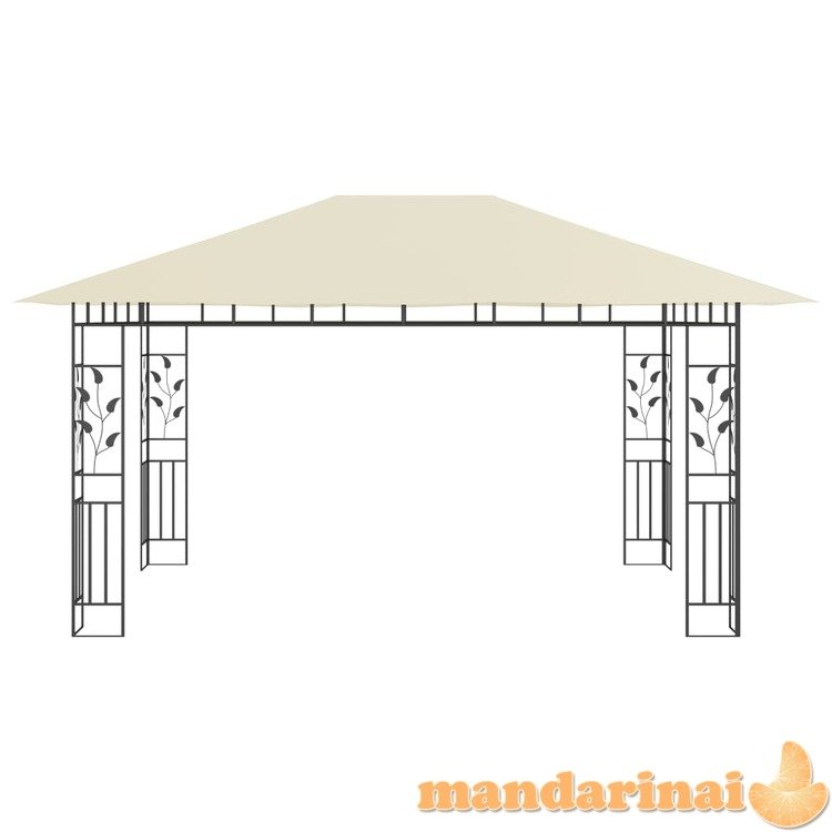 Pavėsinė su tinkleliu nuo uodų, kreminė, 4x3x2,73m, 180g/m²