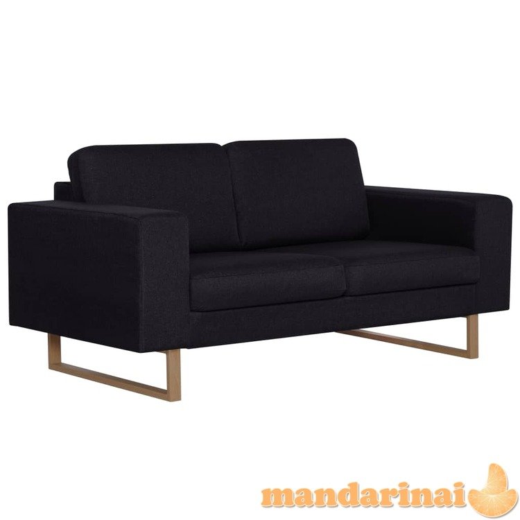 Dvivietė sofa, juoda, audinys