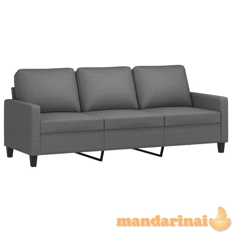 Trivietė sofa, tamsiai pilkos spalvos, 180cm, audinys