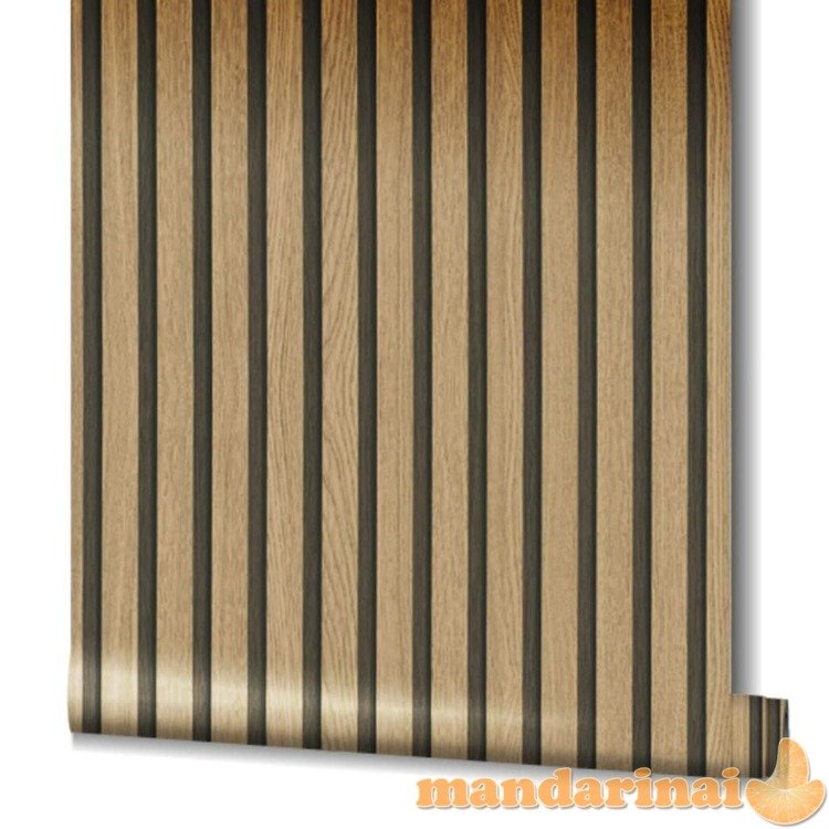 Noordwand tapetai botanica wooden slats, rudos ir ąžuolo spalvos