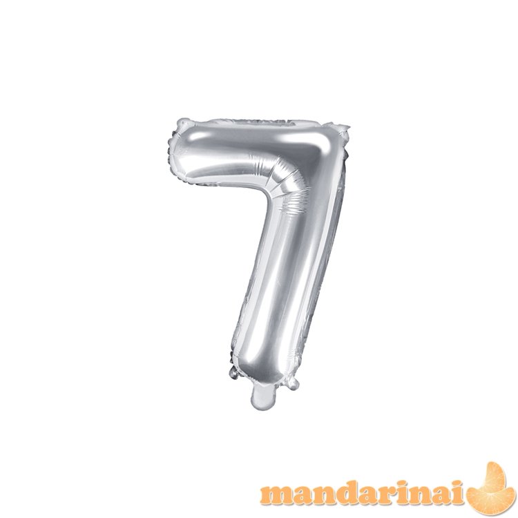 Foil Balloon Number   7  , 35cm, silver