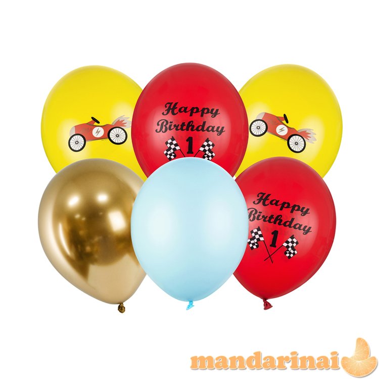 Balloons 30cm, Happy Birthday, mix (1 pkt / 6 pc.)