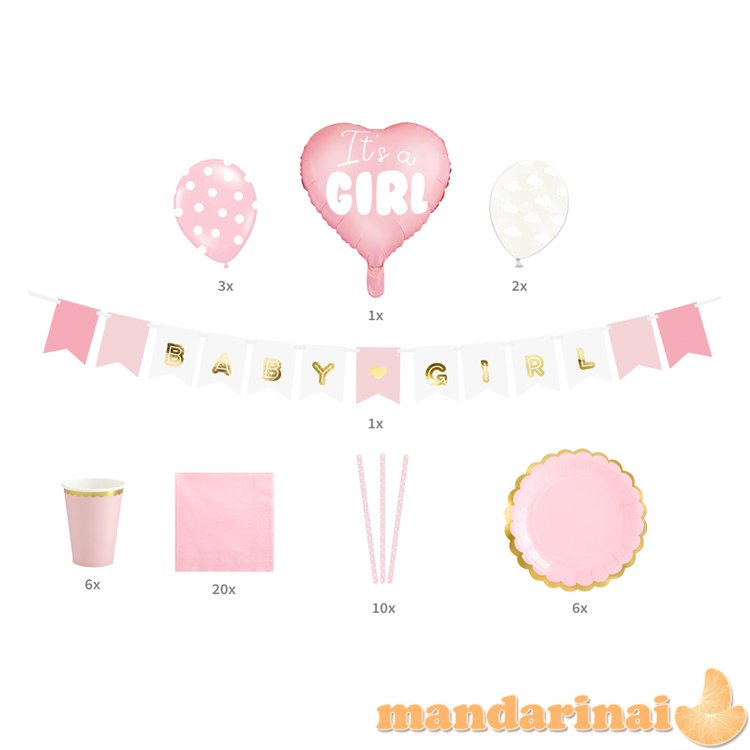 Party decorations set - It s a girl (1 pkt / 49 pc.)