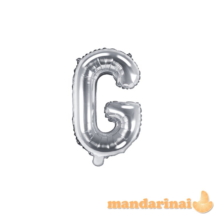 Foil Balloon Letter   G  , 35cm, silver