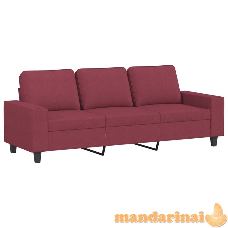 Trivietė sofa, raudonojo vyno spalvos, 180cm, audinys