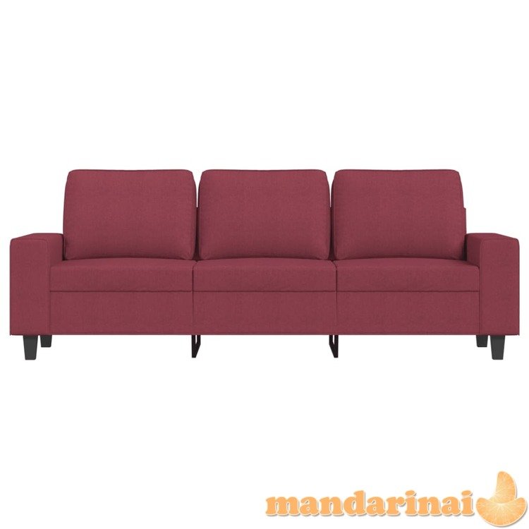 Trivietė sofa, raudonojo vyno spalvos, 180cm, audinys