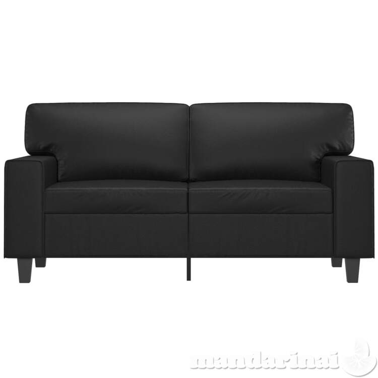 Dvivietė sofa, juodos spalvos, 120cm, dirbtinė oda