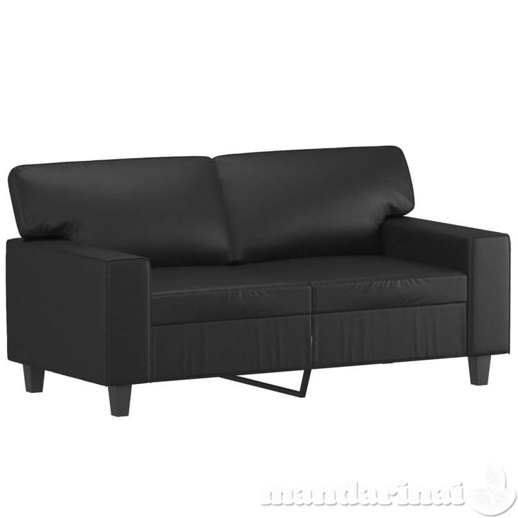 Dvivietė sofa, juodos spalvos, 120cm, dirbtinė oda