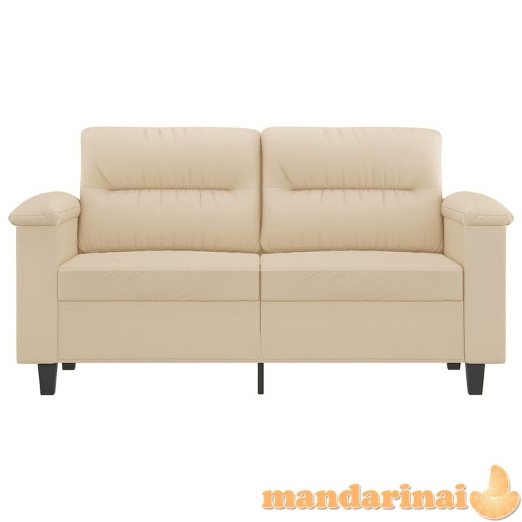 Dvivietė sofa, kreminės spalvos, 120cm, mikropluošto audinys