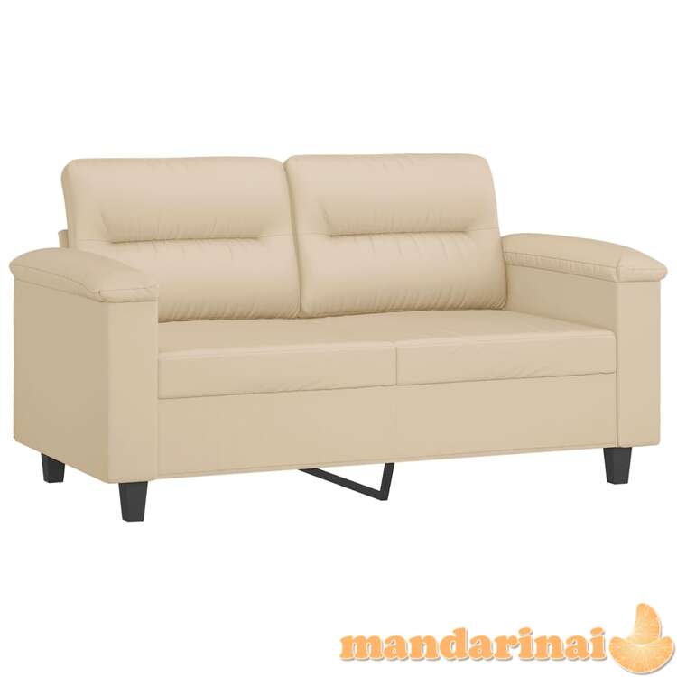 Dvivietė sofa, kreminės spalvos, 120cm, mikropluošto audinys