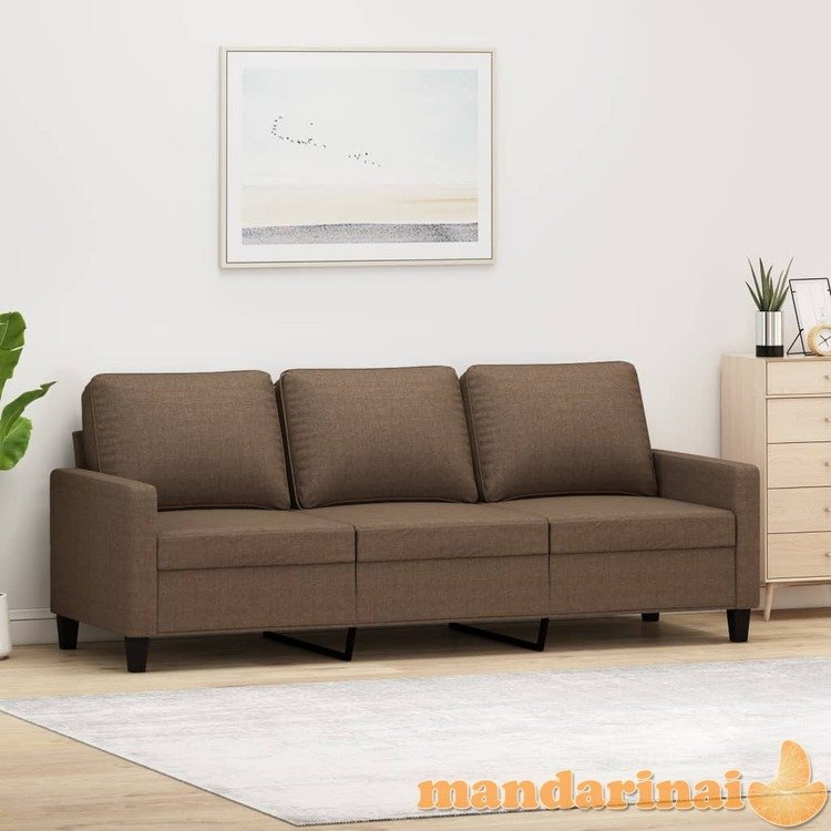 Trivietė sofa, rudos spalvos, 180cm, audinys