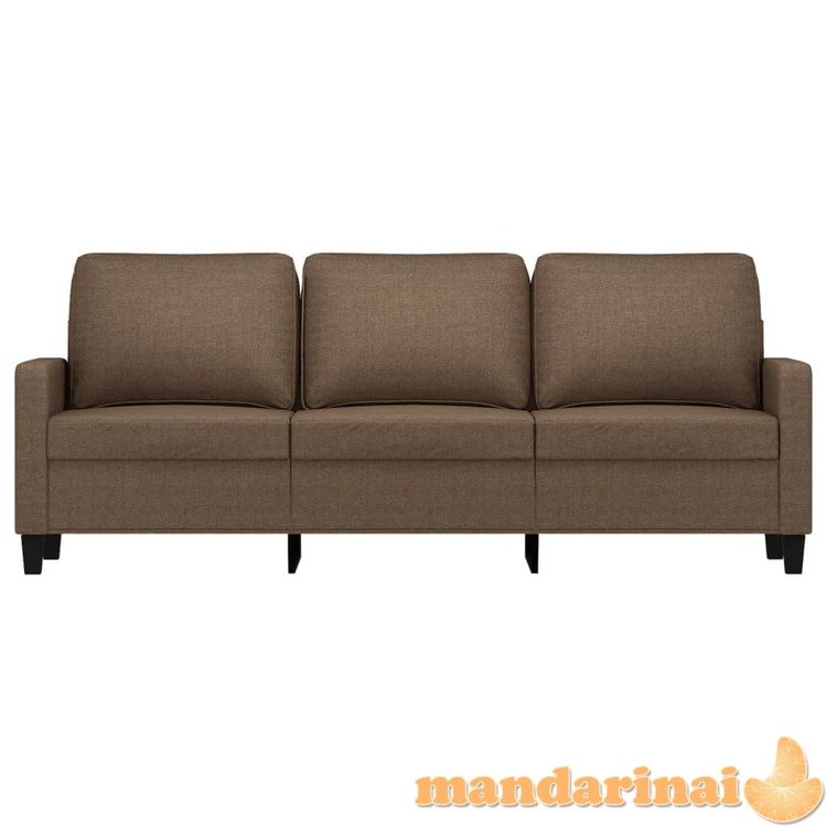 Trivietė sofa, rudos spalvos, 180cm, audinys