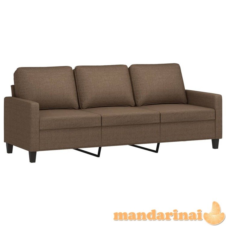 Trivietė sofa, rudos spalvos, 180cm, audinys