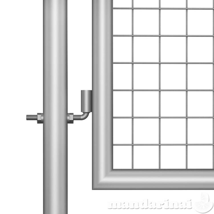 Sodo vartai, sidabrinės sp., 105x225cm, galvanizuotas plienas