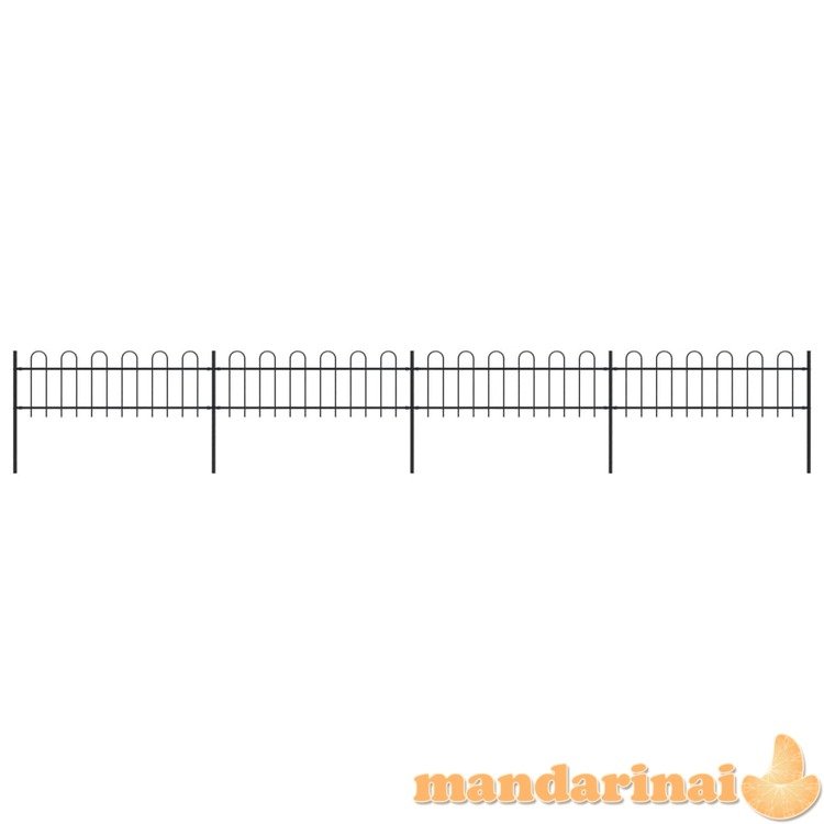 Sodo tvora su apvaliais viršugaliais, juoda, 6,8x0,6 m, plienas