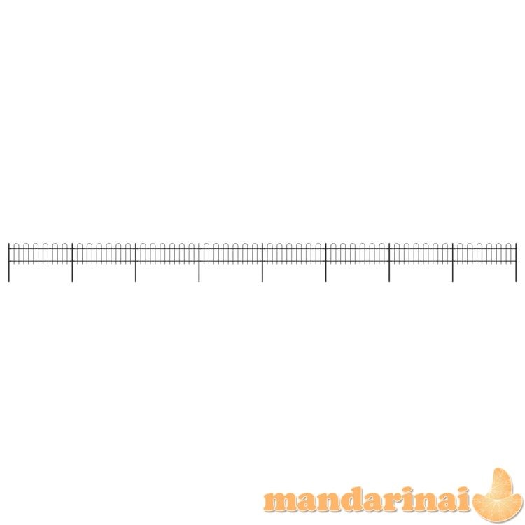 Sodo tvora su apvaliais viršug., juoda, 13,6x0,6 m, plienas