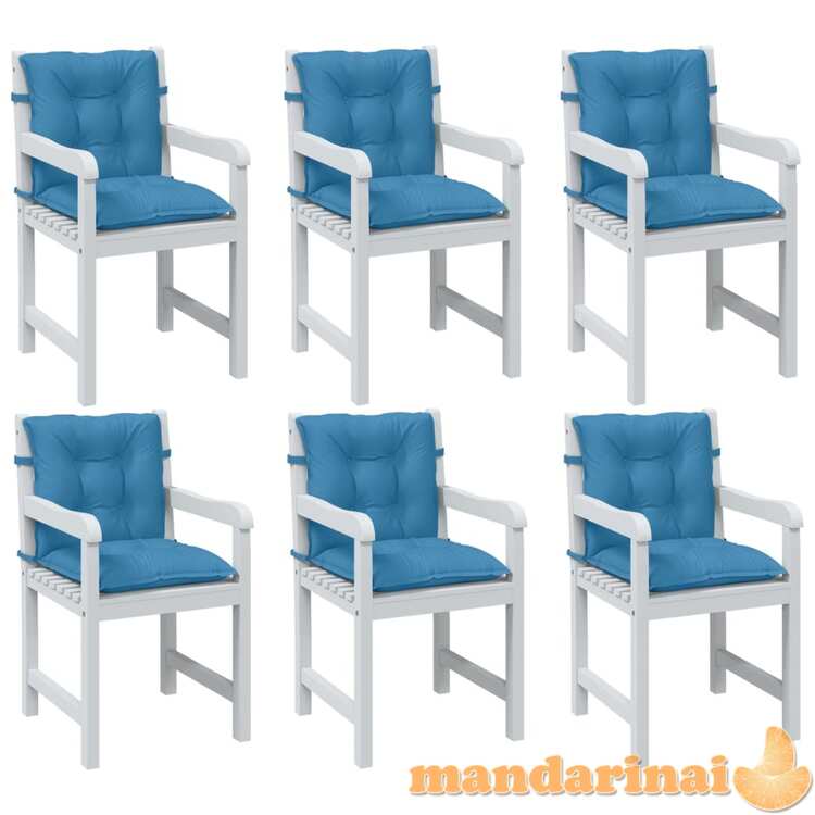 Kėdės pagalvėlės, 6vnt., mėlynos, 100x50x7cm, audinys