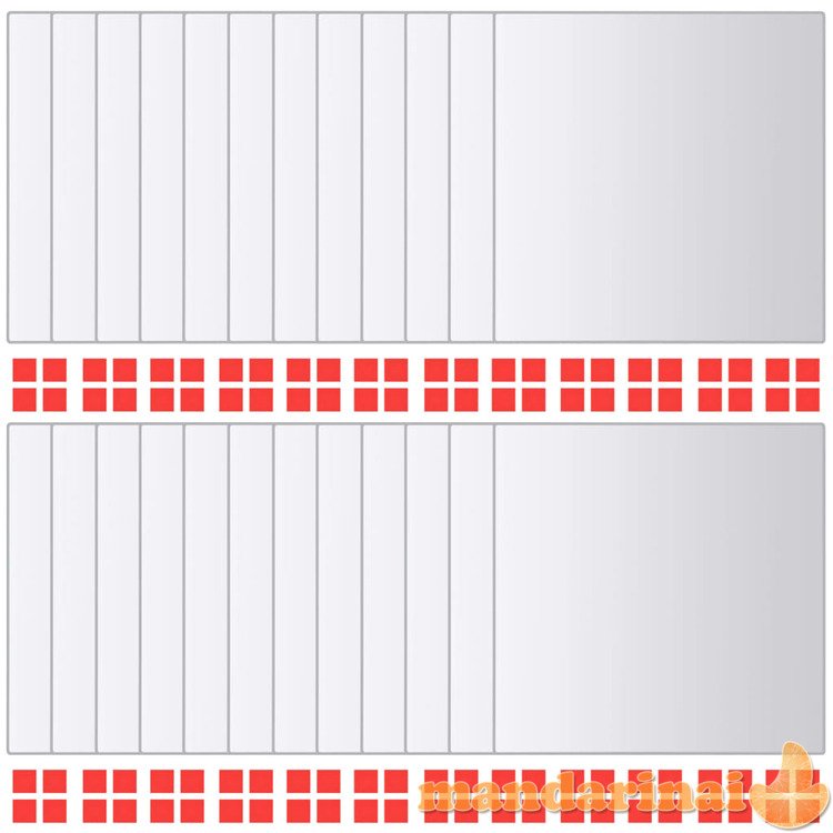 Veidrodinės plytelės, 48vnt., stiklas, kvadratinės (244462x2)