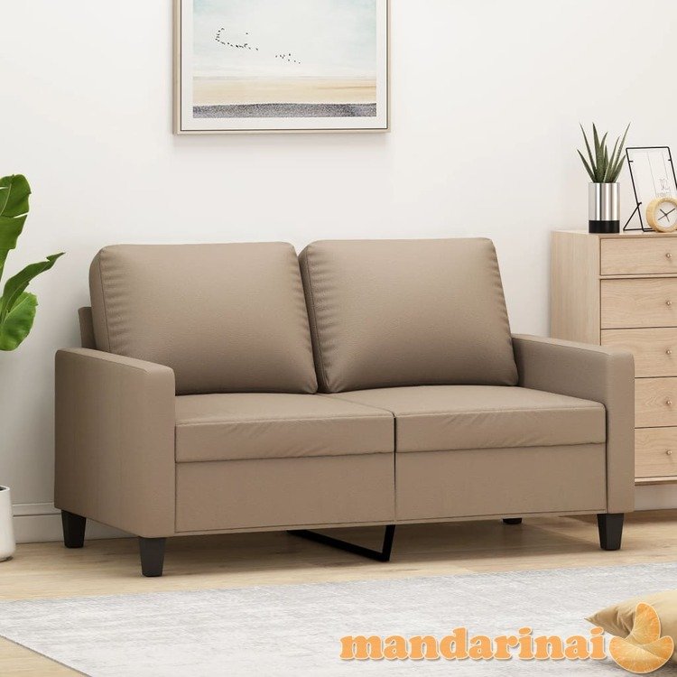 Dvivietė sofa, kapučino spalvos, 120cm, dirbtinė oda