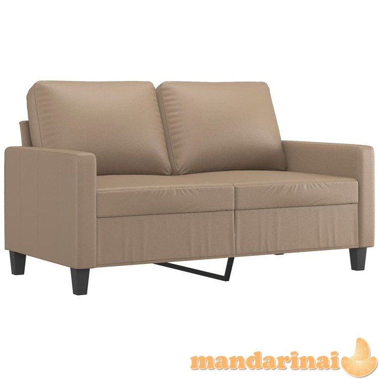 Dvivietė sofa, kapučino spalvos, 120cm, dirbtinė oda