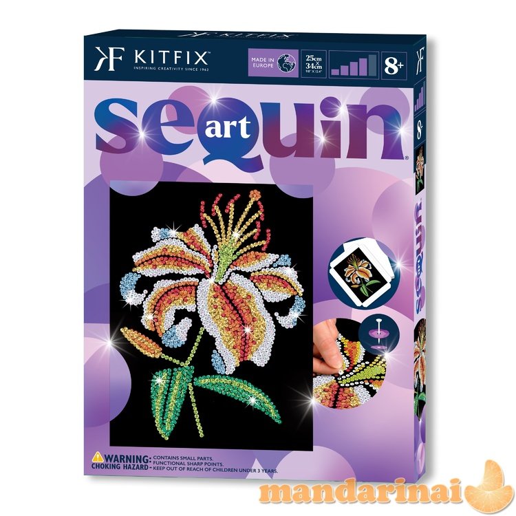 KITFIX DIY „Sequin Art“ violetinis rinkinys „Lelija“