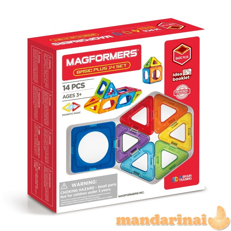 MAGFORMERS Magnetinis rinkinys „Basic Plus“, 14 vnt.