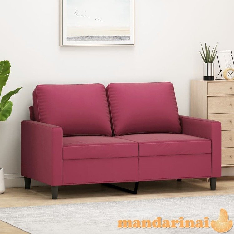 Dvivietė sofa, raudonojo vyno spalvos, 120cm, aksomas