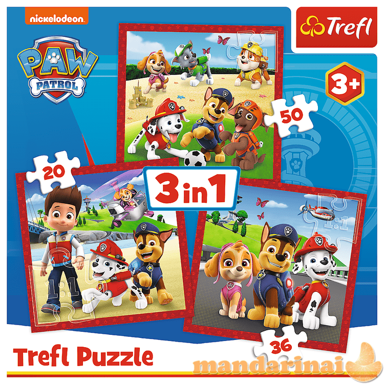 TREFL PAW PATROL 3 dėlionių rinkinys „Šuniukas-patrulis“