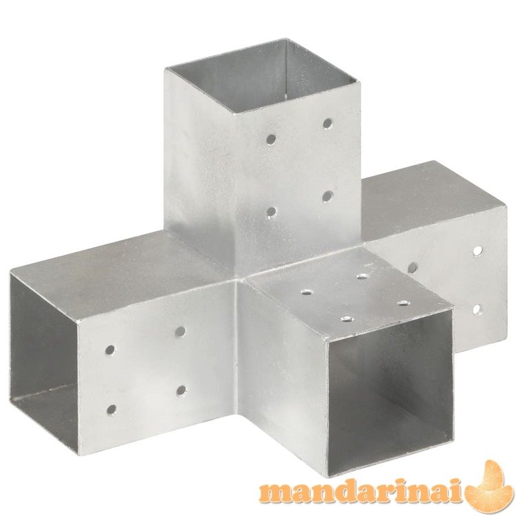 Stulpo sujungimas, 81x81mm, galvanizuotas metalas, x formos